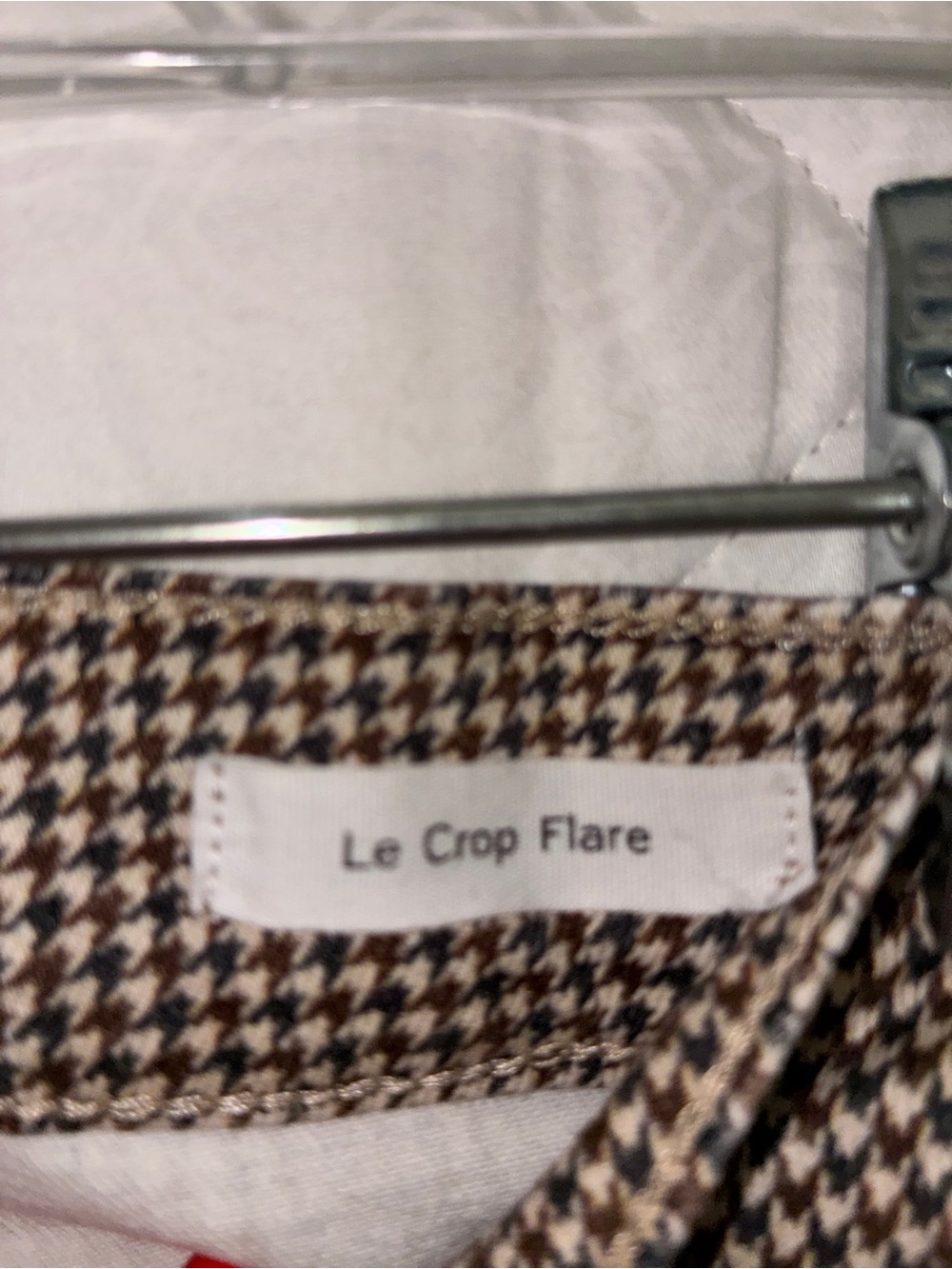Frame Le Crop Flare Brown and Grey Houndstooth Jeans Sz 28 - Picture 3 of 14